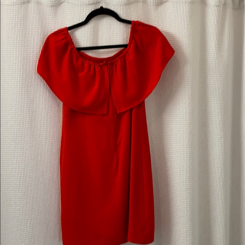 Red Off-Shoulder Dress - Picture 3 of 4